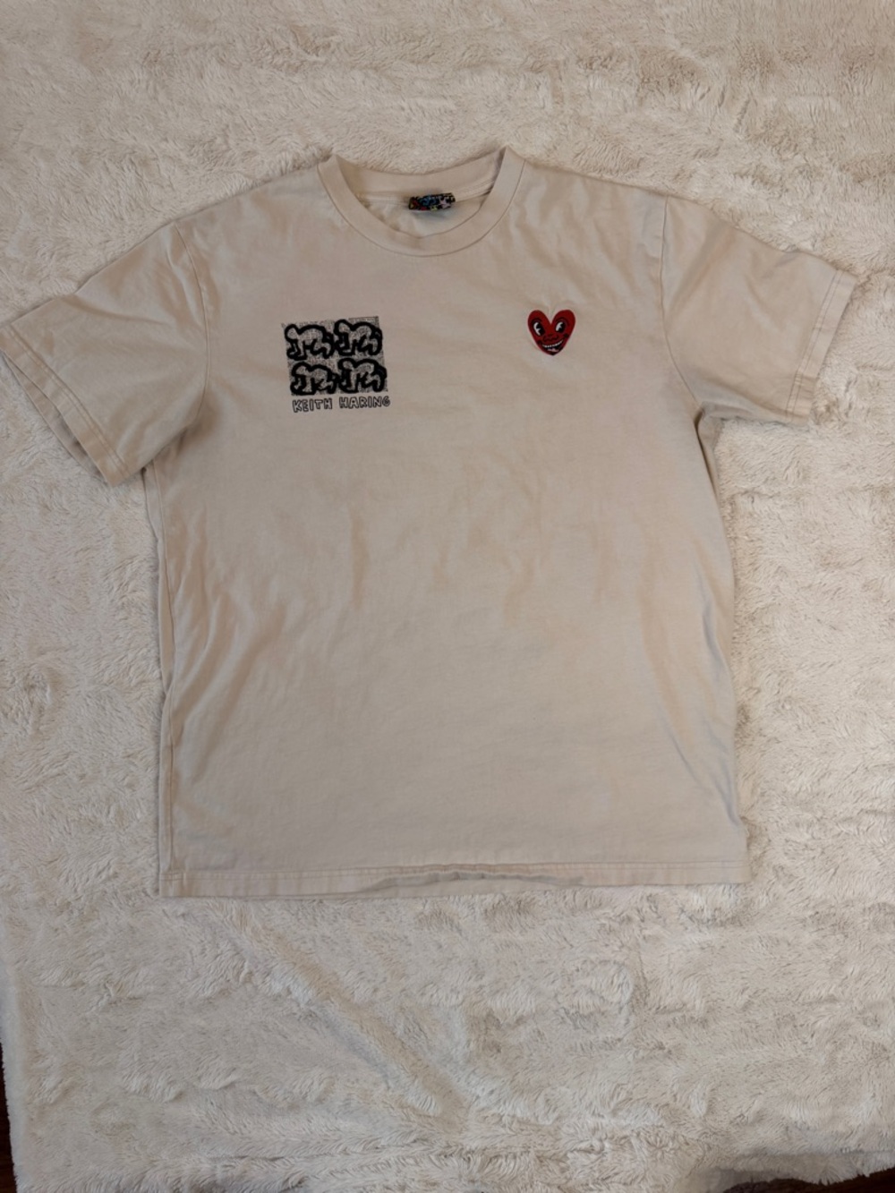 Keith Haring x Shoe Palace 151 Bank Street Art Graphic Tee Beige Large